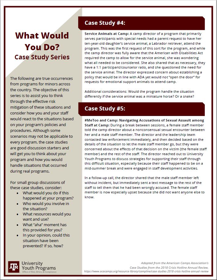 What Would You Do: Case Study Page 2